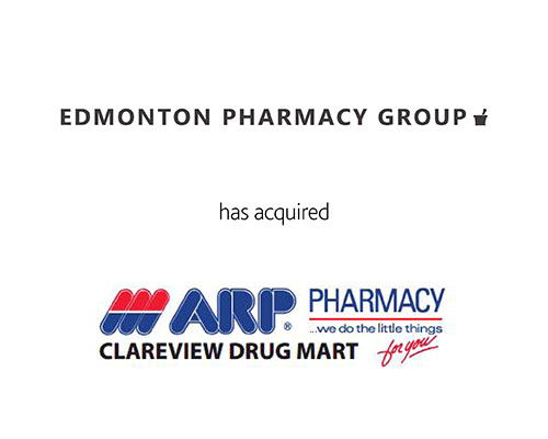 Edmonton Pharmacy Group has acquired 752462 Alberta Ltd. o/a Clareview Drug Mart.