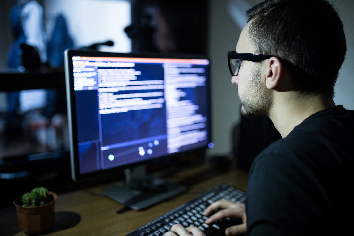 a person working on a computer