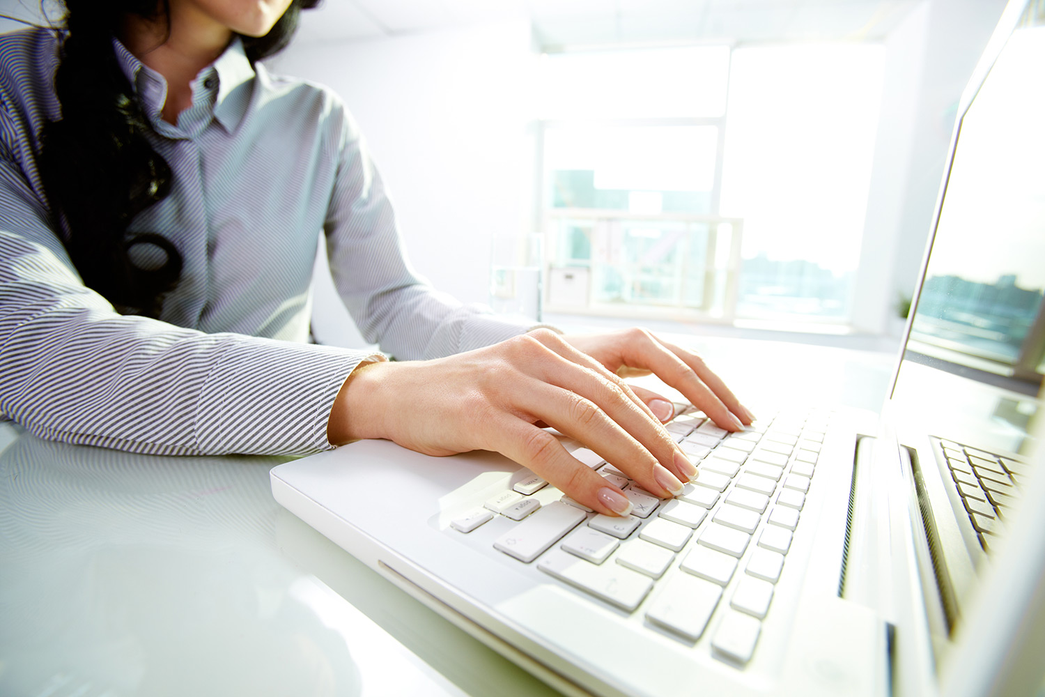 person working on a laptop