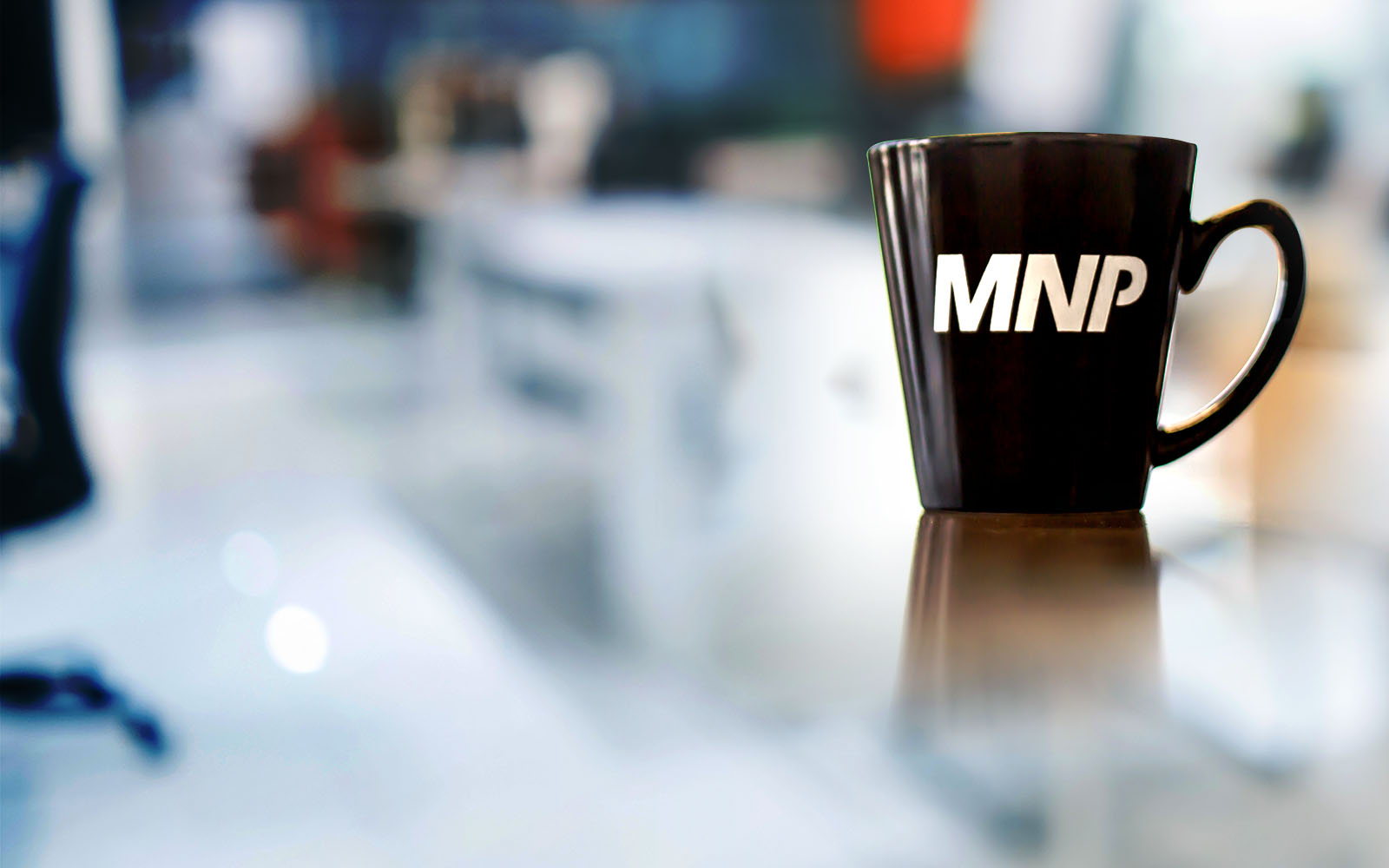 MNP Coffee mug on a table