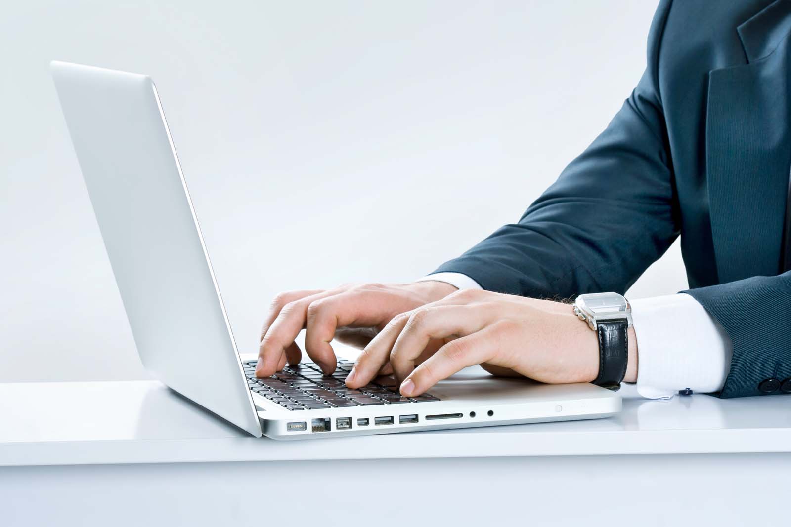 person working on a laptop