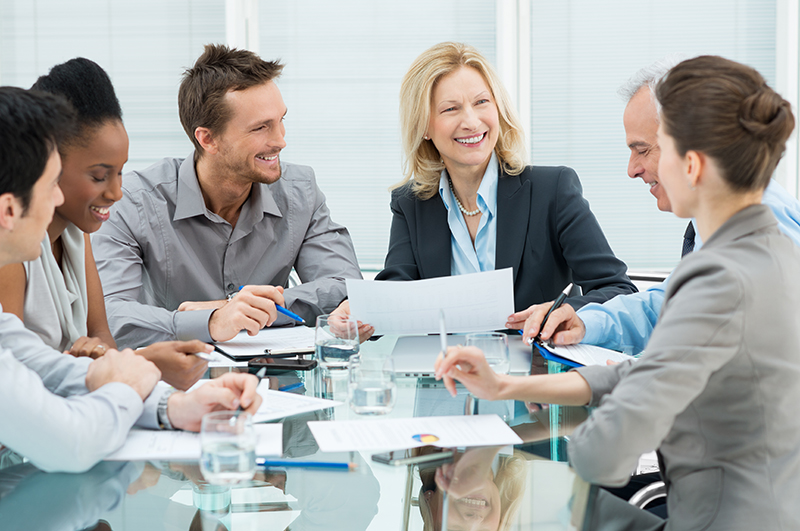 group of people working together