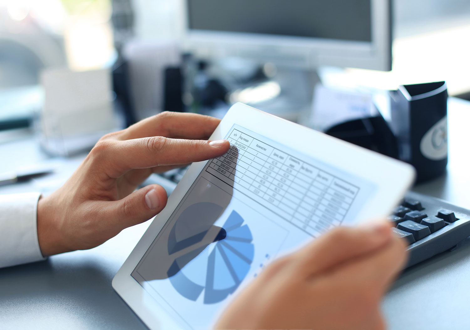 person working on a tablet