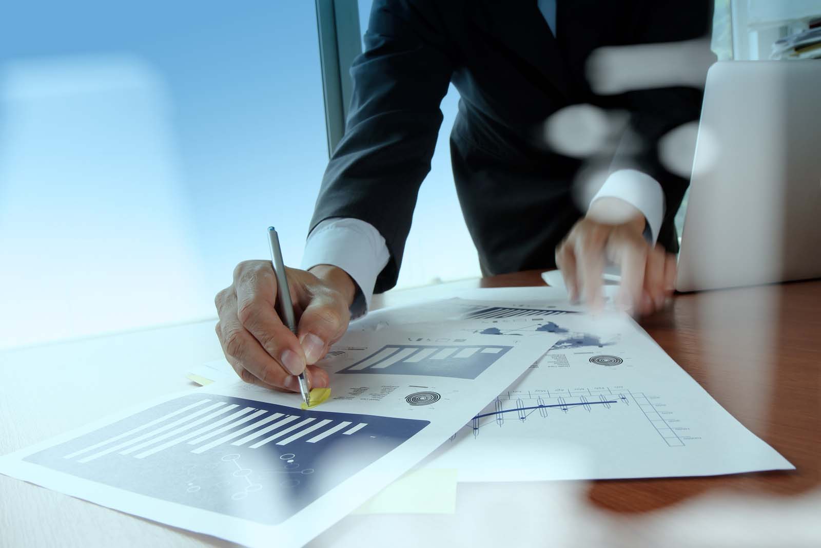 person working on paperwork