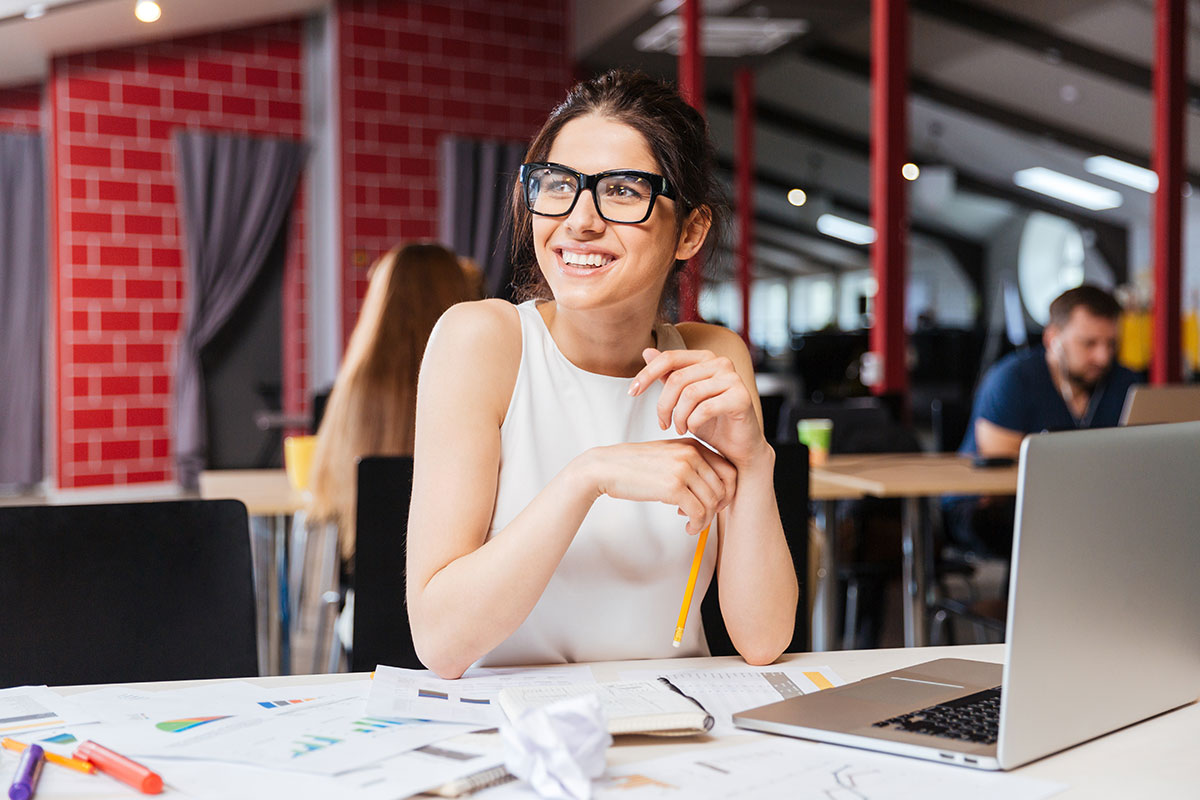 young professional at computer