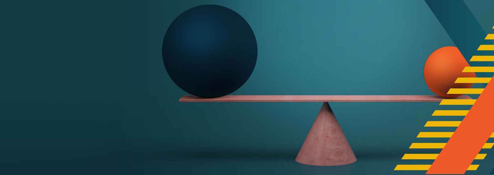graphic of two balls balanced on a scale
