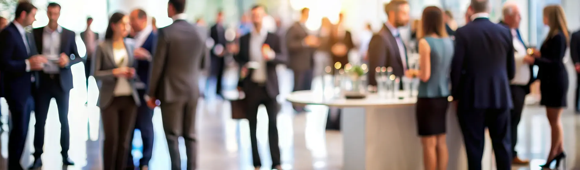Blurred Corporate Event Reception - Reception area of a corporate event