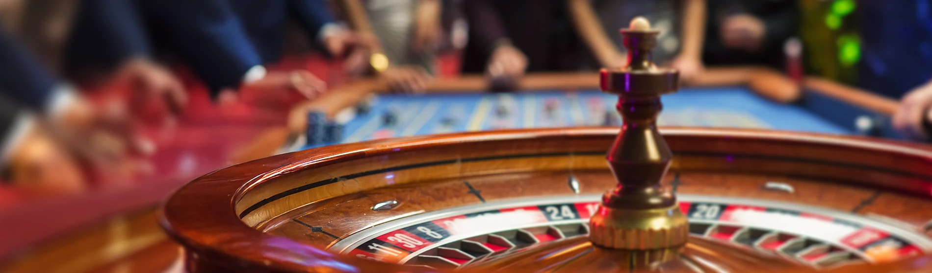 A poker game at a casino.