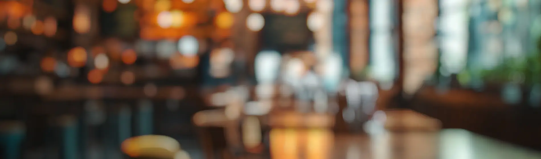 Defocused Background of Cozy Industrial Style Restaurant Interior
