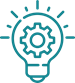 icon of a cog inside of a lightbulb