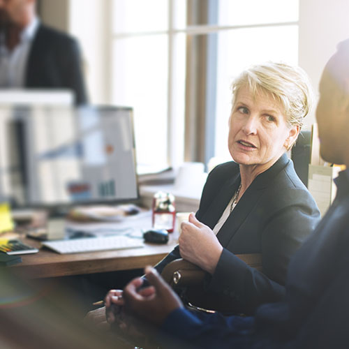 Business woman discussing succession planning