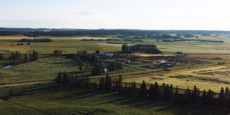 Overhead view of farm