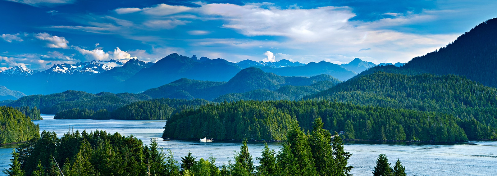 Mountain range with a river flowing through.