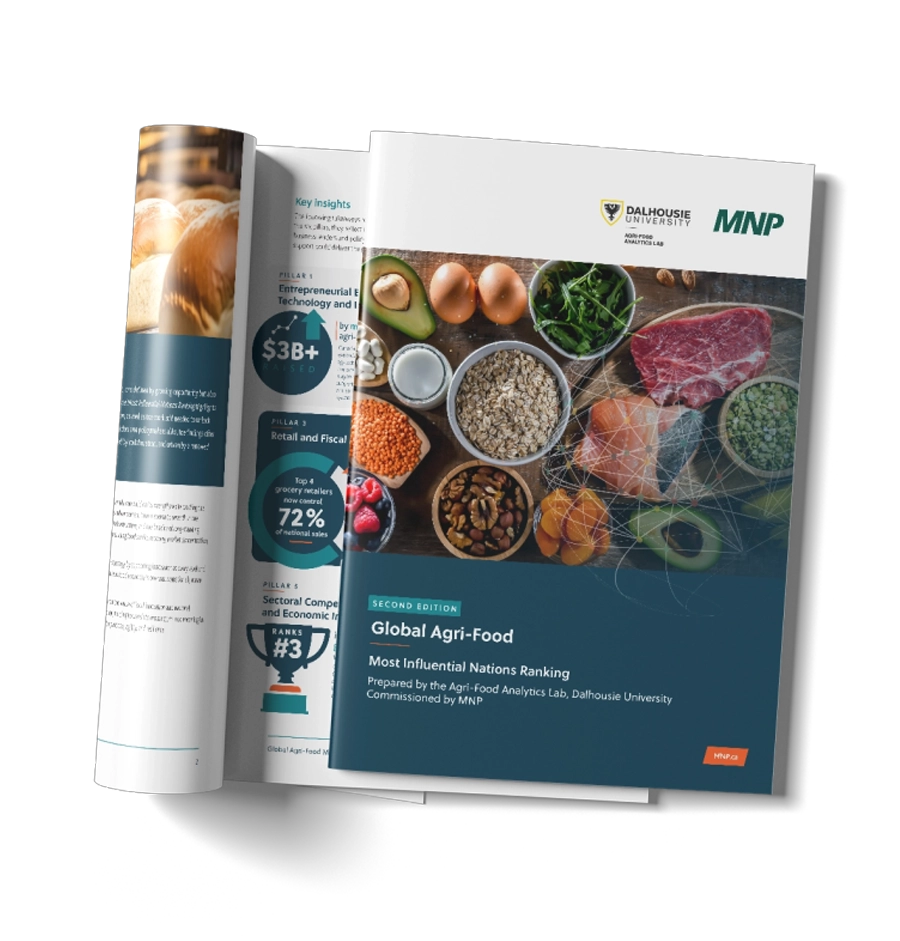 Mockup of the food and beverage global Canada report