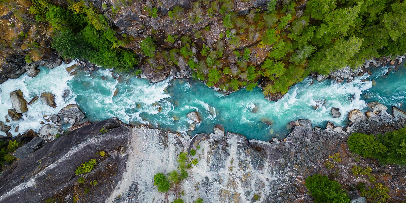 River running through a Rocky Mountain Canyon