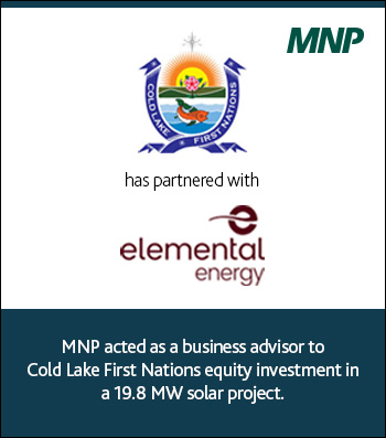 MNP acted as a business advisor to Cold Lake First Nations equity investment in a 19.8 MW solar project.