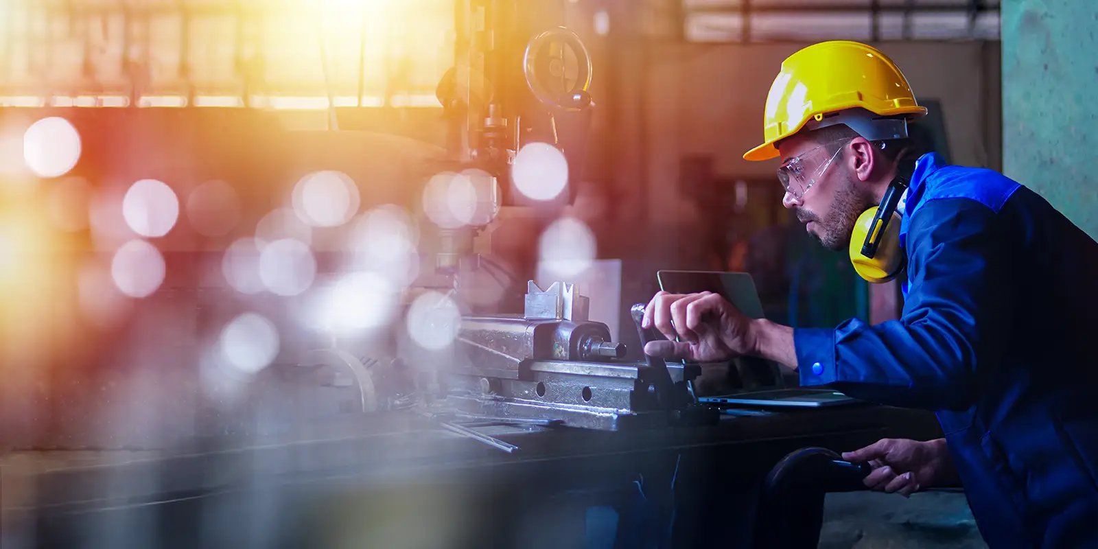 checking set up control machine heavy industry factory