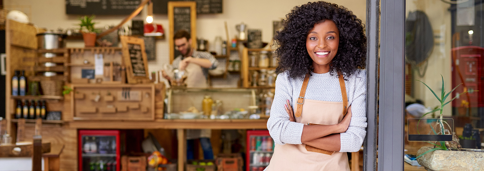 happy business woman smiling