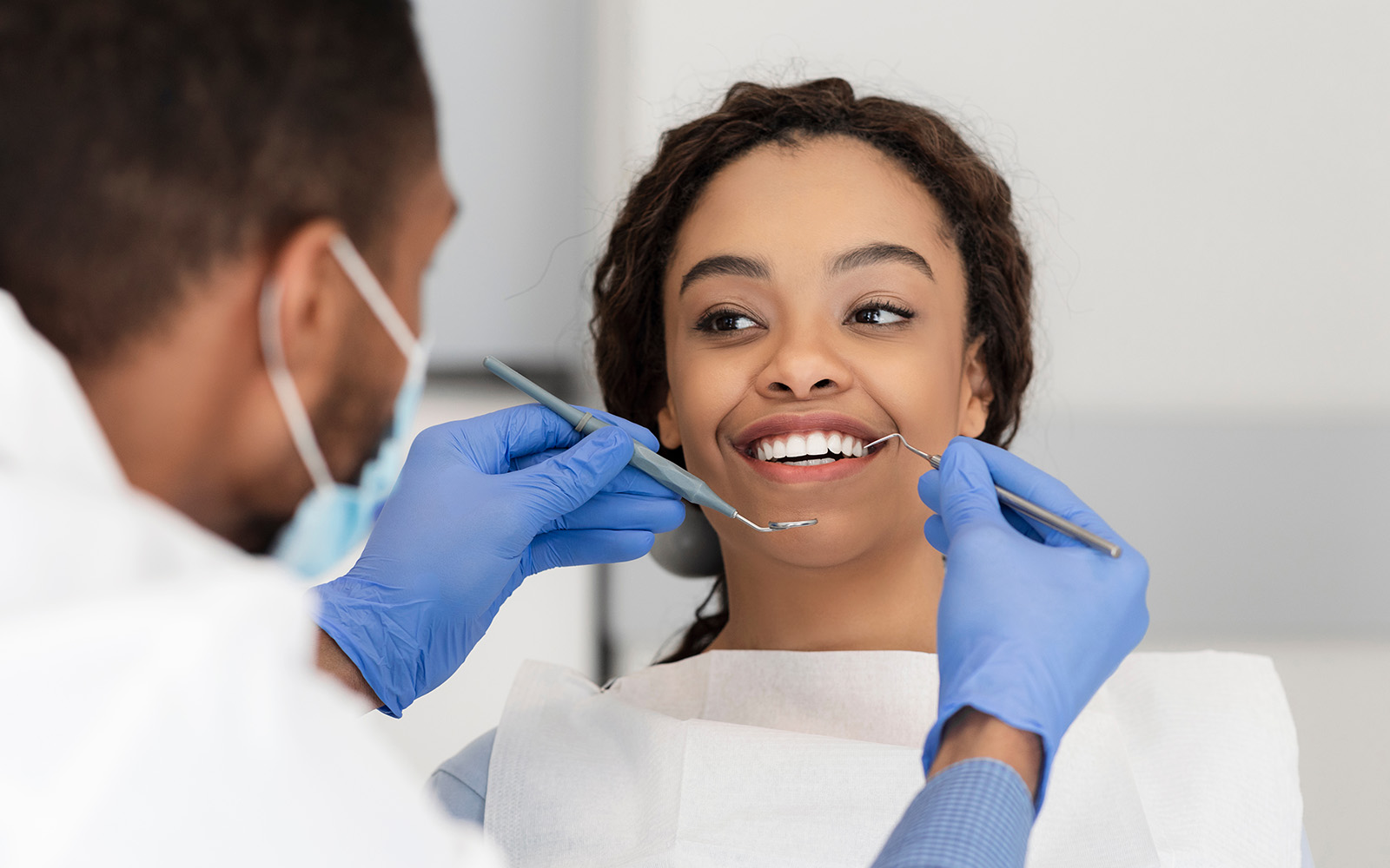 Dentist working with a patient