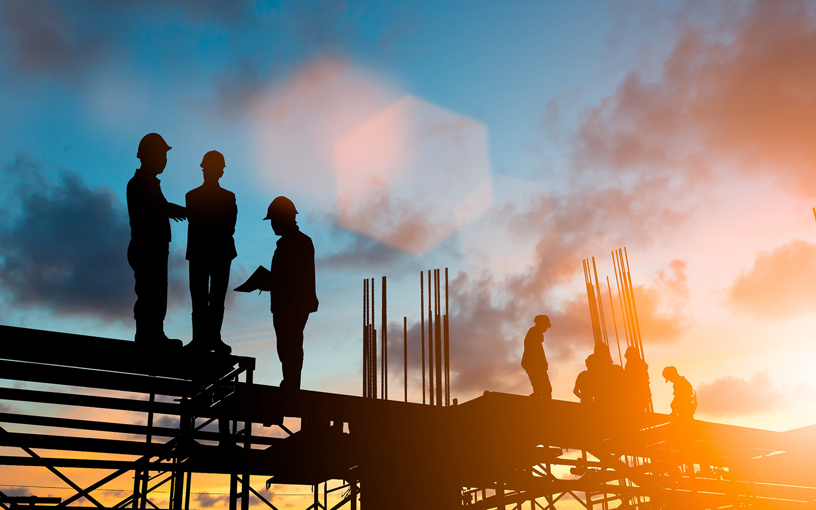 Workers at construction site