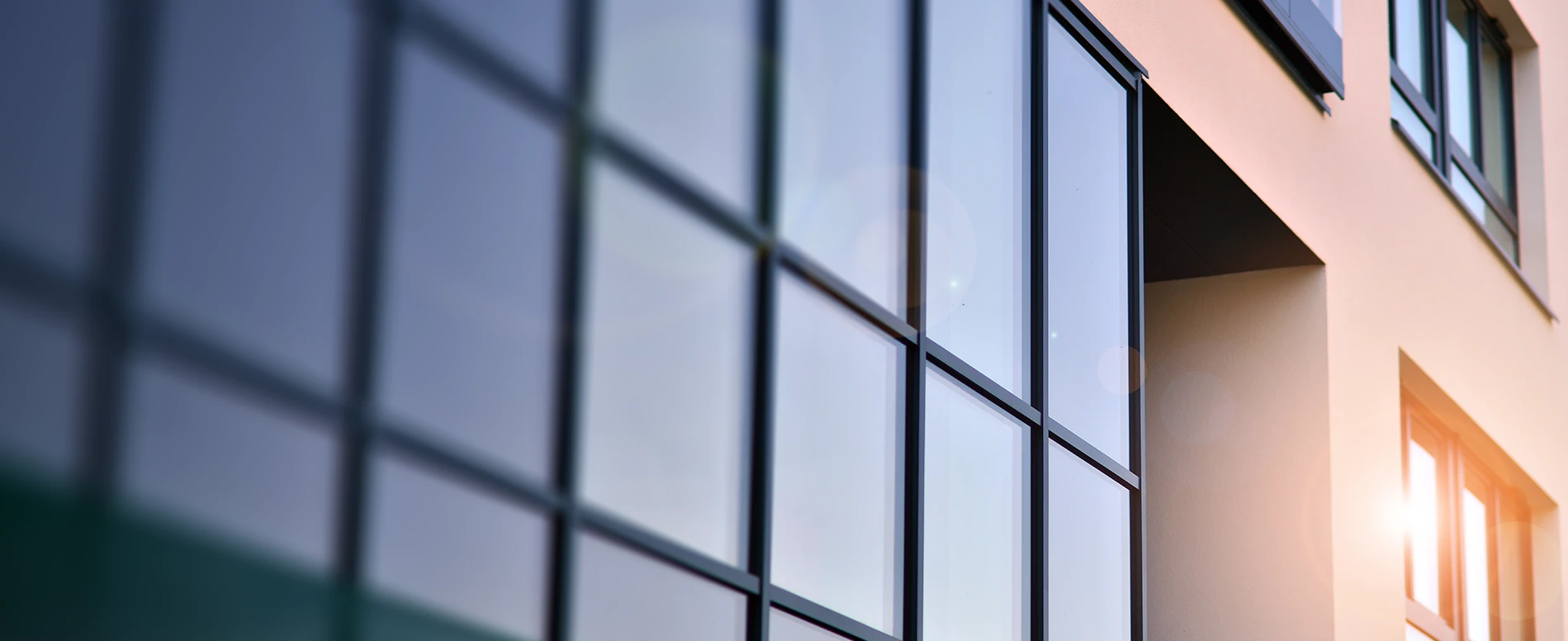 Abstract view of a modern commercial building.
