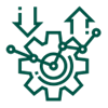 Wheel with arrows pointing up and down icon
