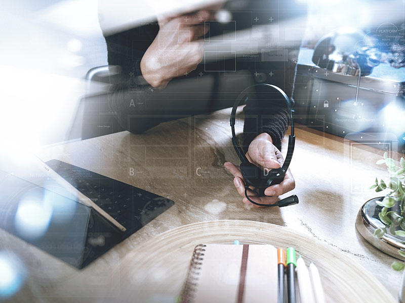 gros plan, de, a, personne, travailler, a, bureau
