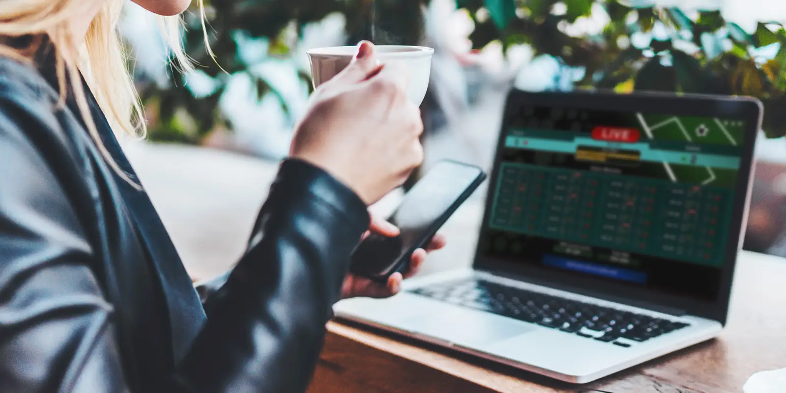 User online using laptop to make bets