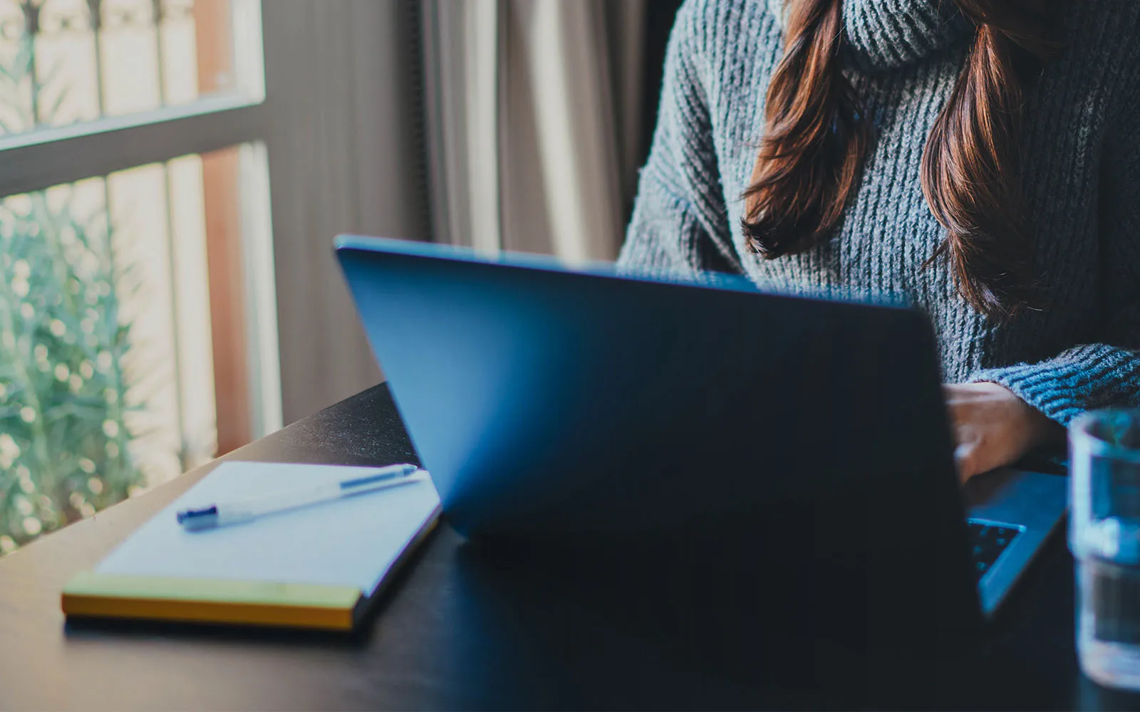 Employee working from a home office