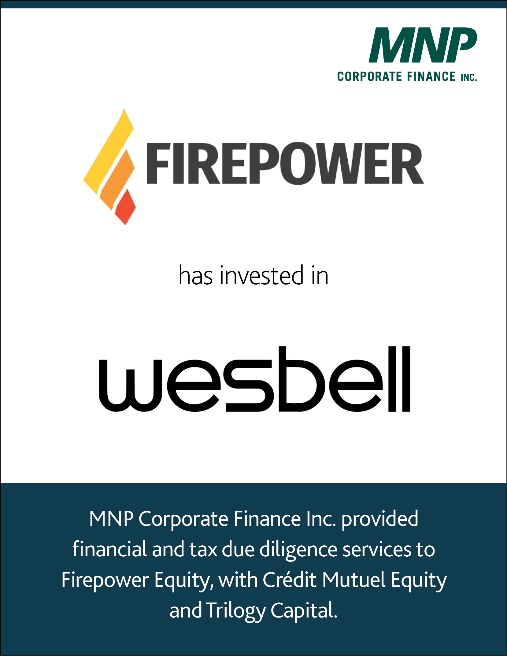 Firepower Equity, with Crédit Mutuel Equity and Trilogy Capital has invested in Wesbell Technologies and Wesbell Investment Recovery