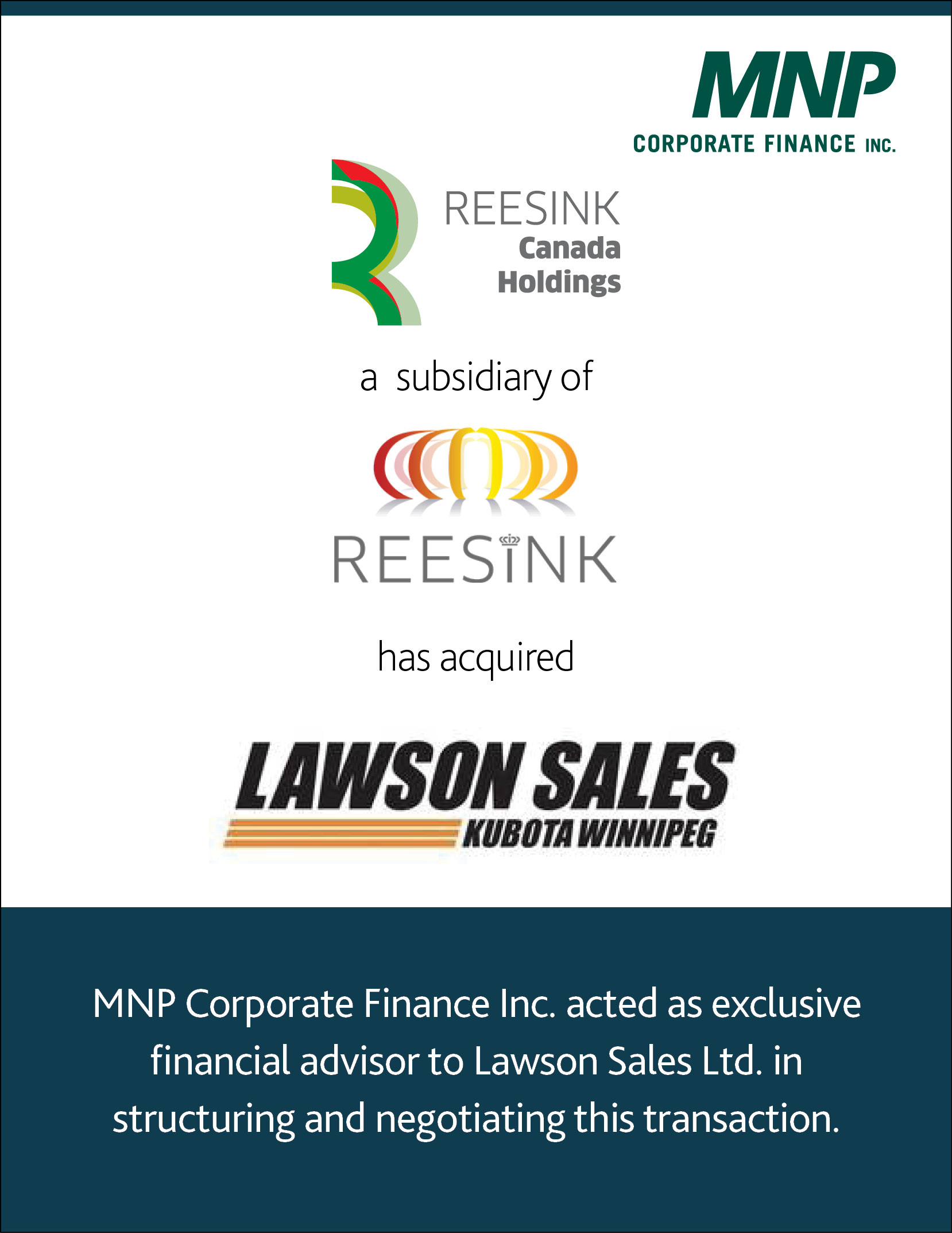 The Reesink Canada Holdings Inc. logo and the Lawson Sales logo.