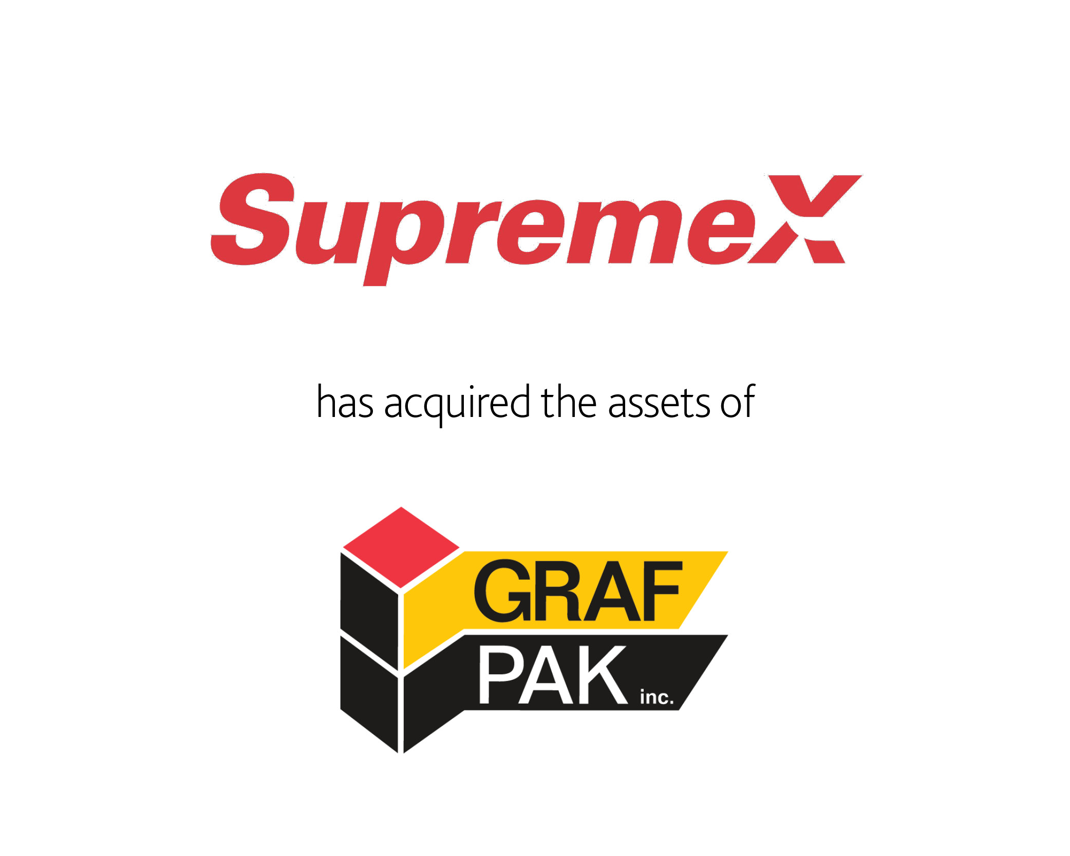 Supreme X has acquired the assets of Graf Pak