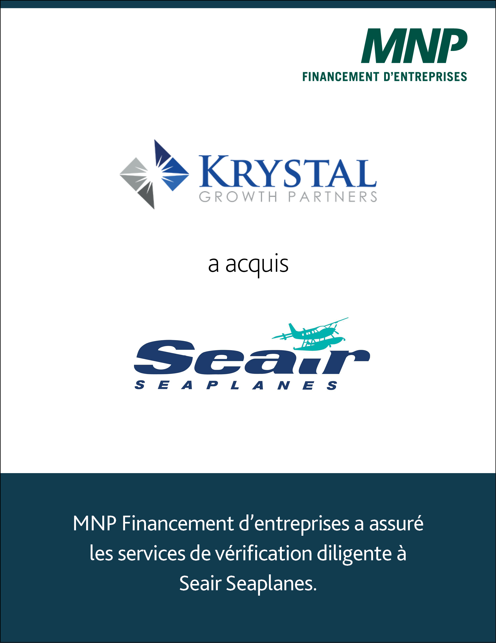 Krystal Growth Partners a acquis Seair Seaplanes