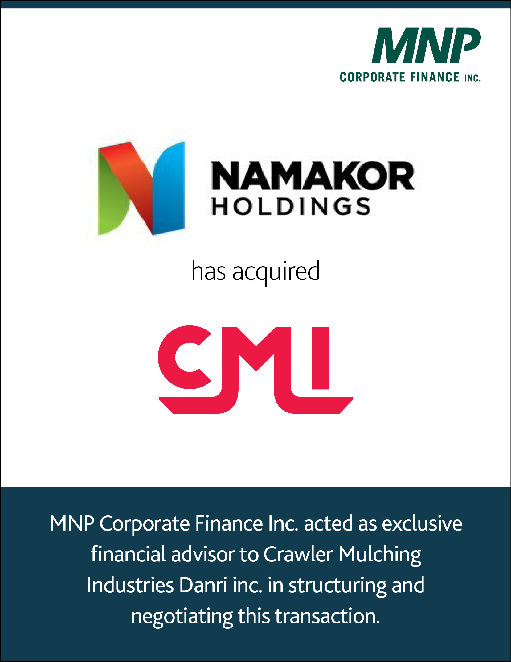 Namakor Holdings Crawler Mulchinbg Industries Danri Inc