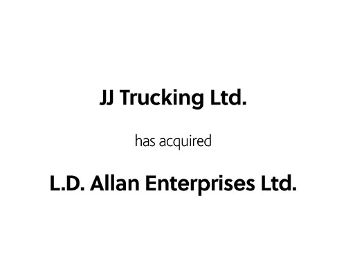 JJ Trucking Ltd has acquired L.D. Allan Enterprises Ltd.
