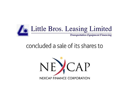 Little Bros Leasing Limited concluded a sale of its shares to Nexcap Finance Corporation