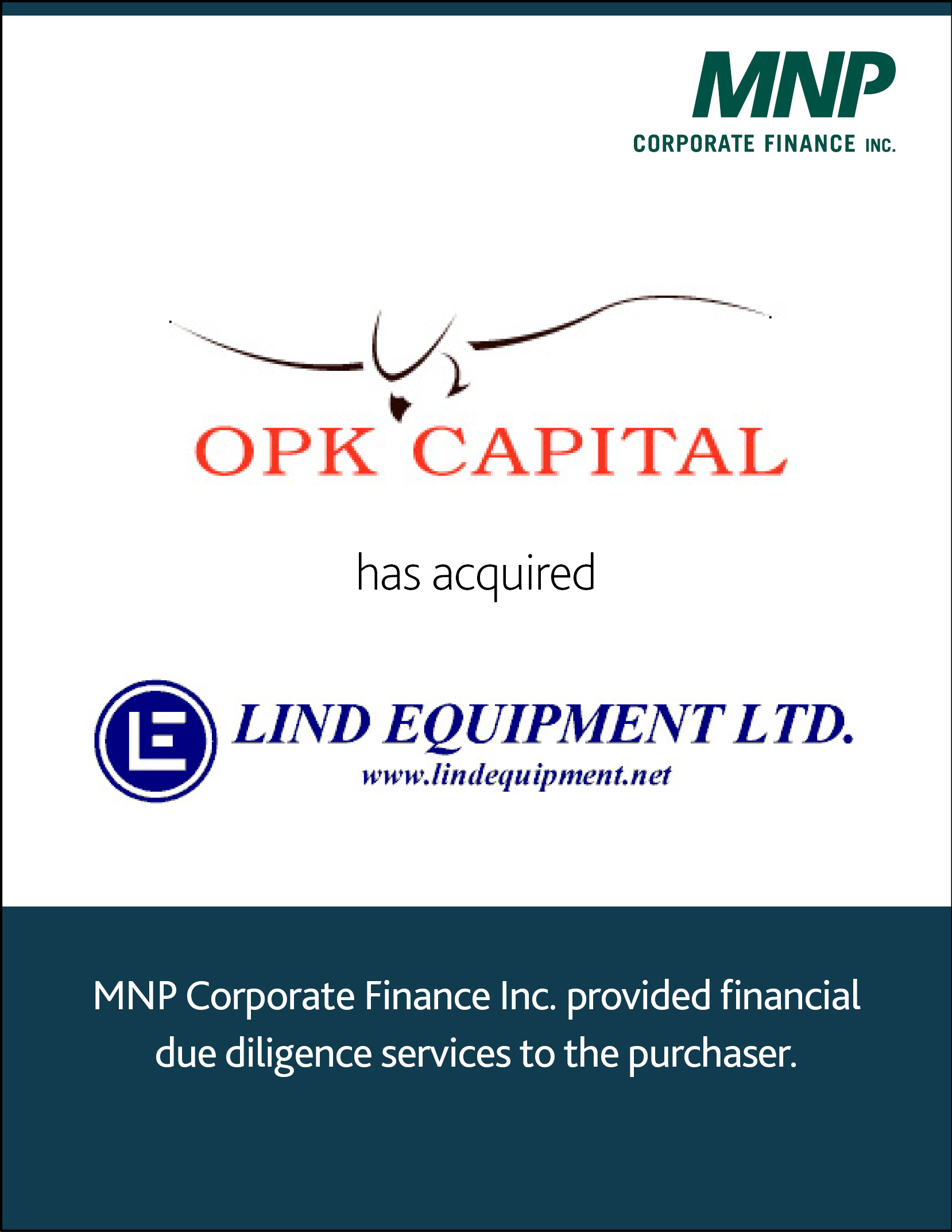 OPK Capital has acquired Lind Equipment Ltd.