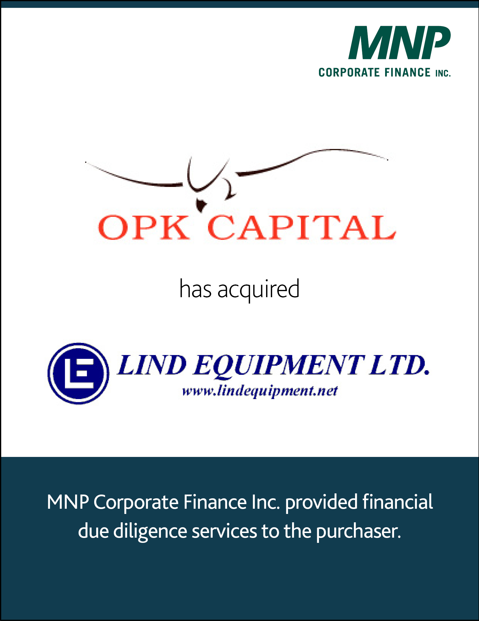 OPK Capital has acquired Lind Equipment Ltd. 