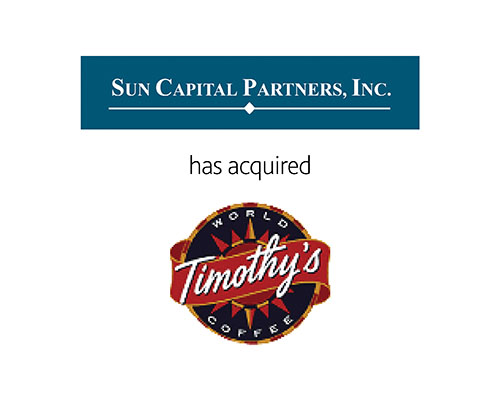 Sun Capital Partners Inc. has acquired Timothy's World Coffee 