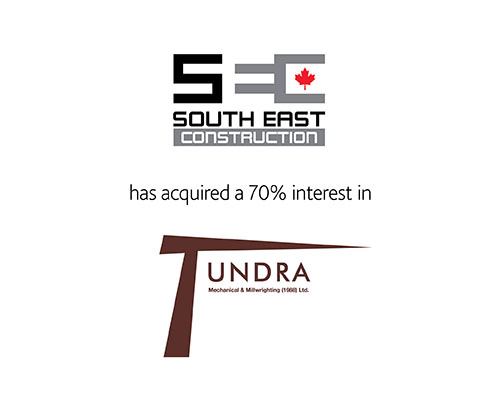 Secon Holdings LP (operating as South East Construction; a subsidiary of Mosaic Capital Corporation) has acquired a 70% interest in Tundra Mechanical & Millwrighting (1988) Ltd.