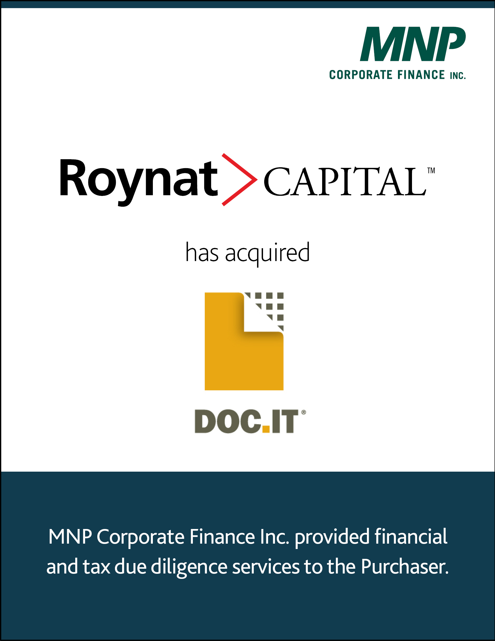 Horizon Machine & Design Inc concluded a sale of its shares to Collins Industries Ltd