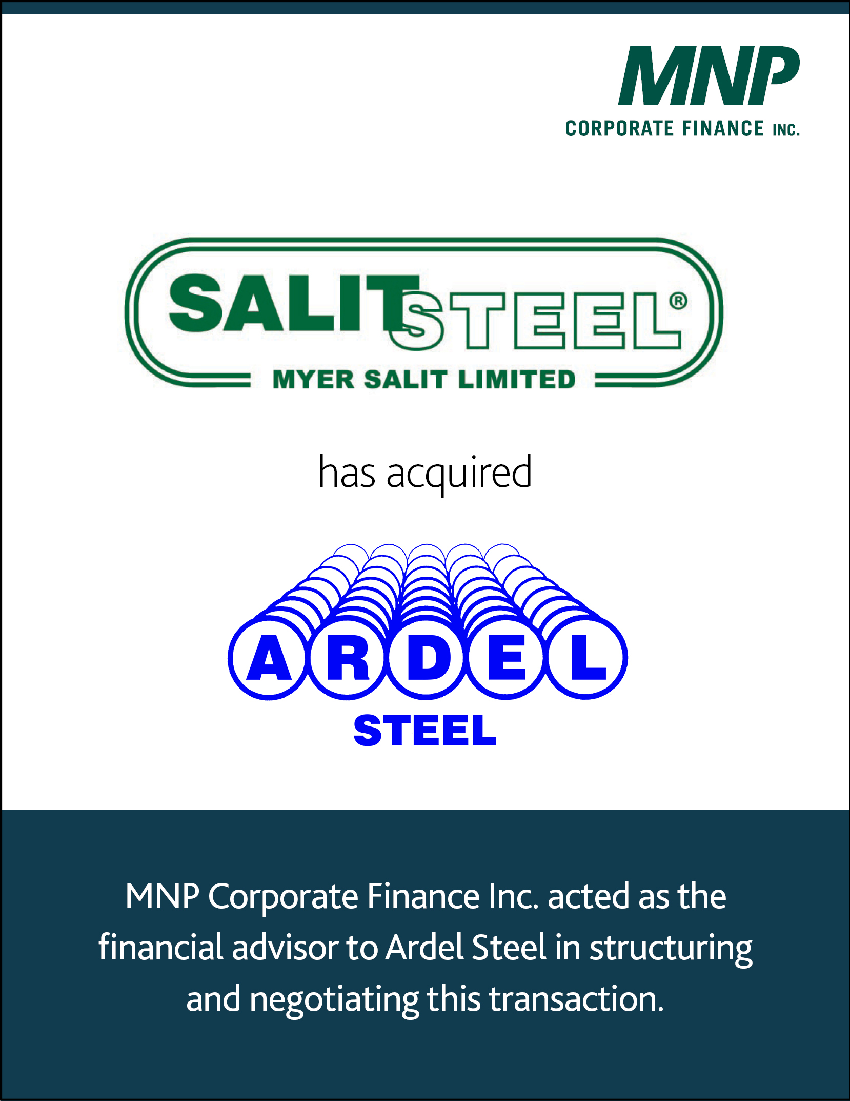 Salit Steel Myer Salt Limited has Acquired Ardel Steel