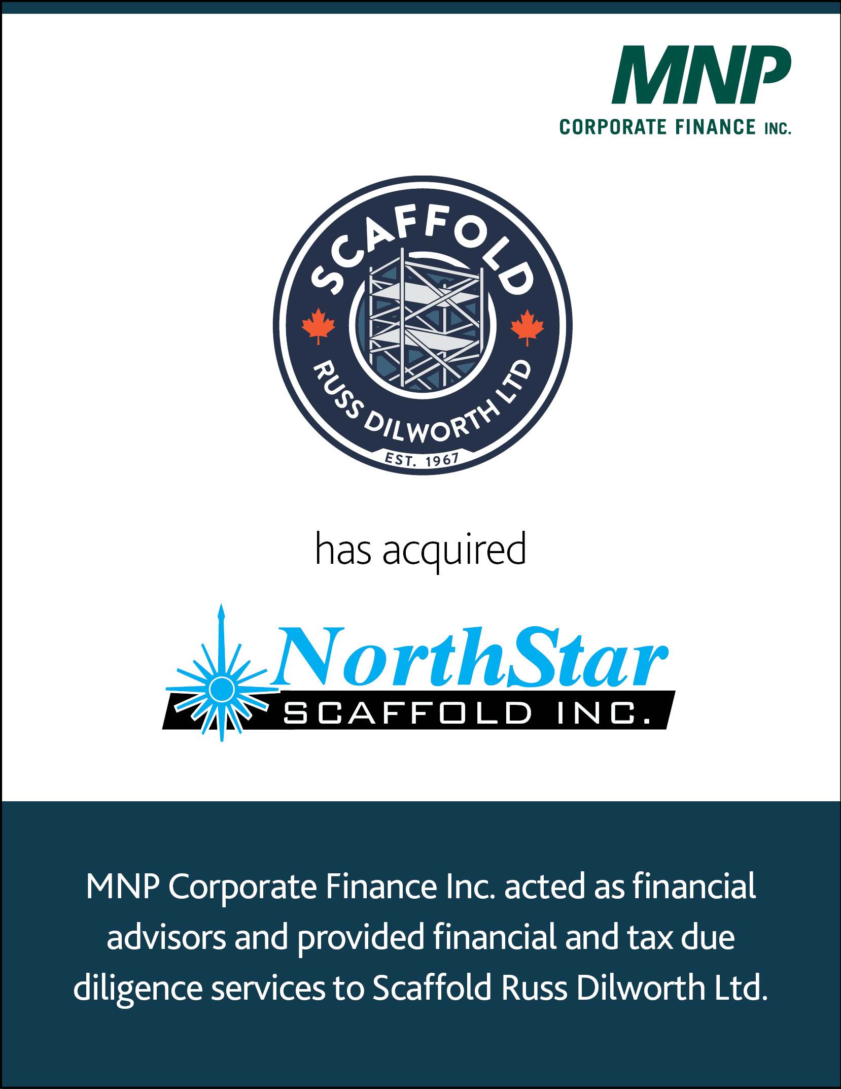 Scaffold Russ Dilworth has acquired North Star Scaffold INC