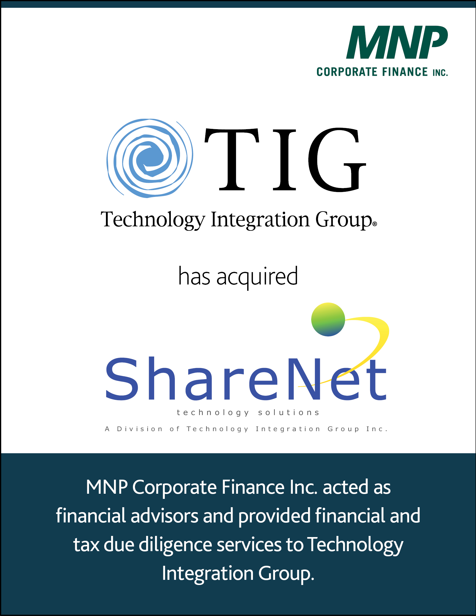 Technology Integration Group has acquired ShareNet
