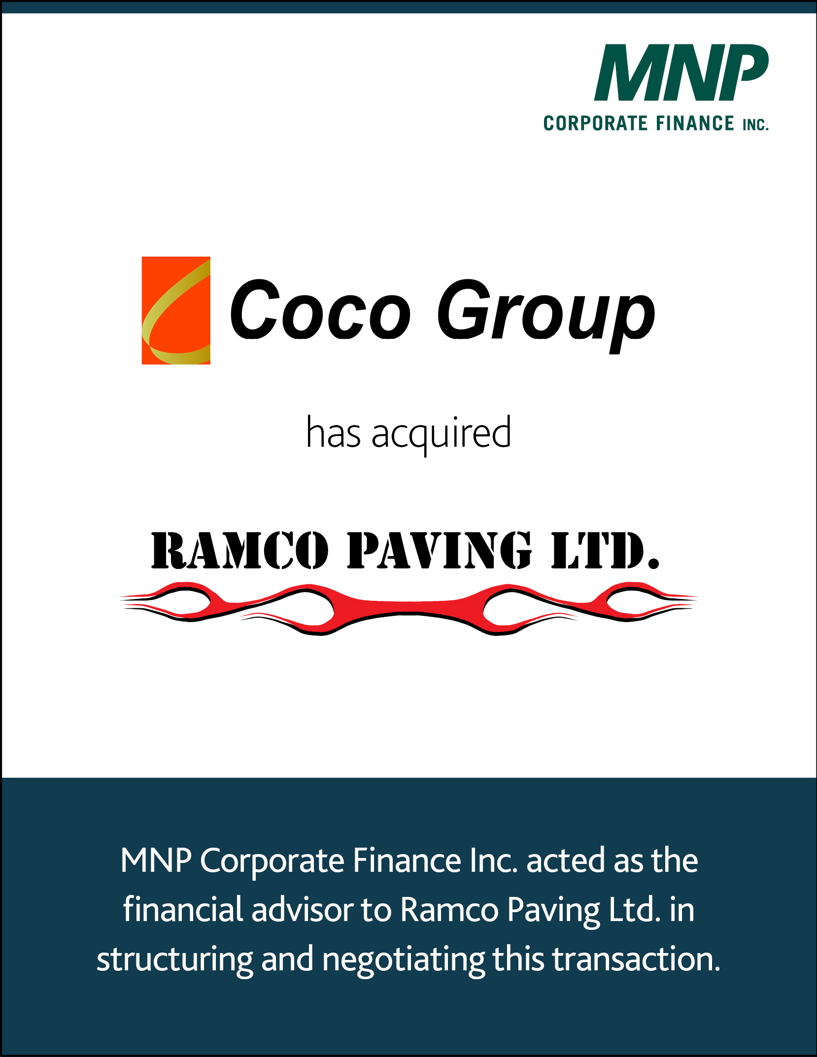 Coco Group has acquired Ramco Paving ltd.