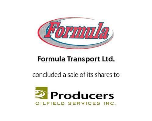 Formula Transport Ltd concluded a sale of its shares to Producers Oilfield Services Inc