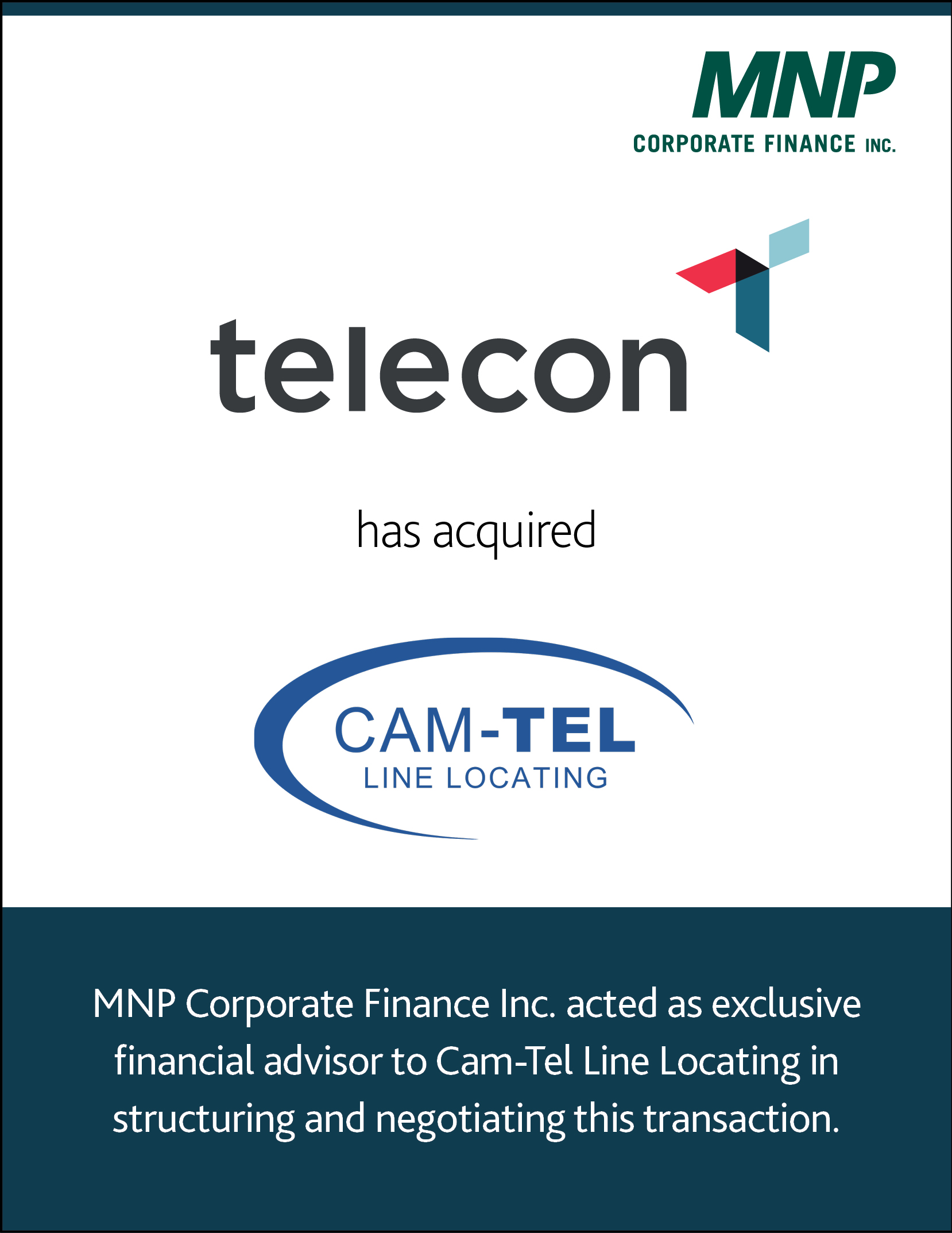 Telecon has acquired Cam-Tel Line Locating.