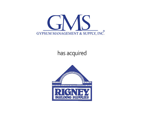 GMS Gypsum Management & Supply Inc has acquired Rigney Building Supplies
