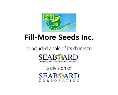 Fill-More Seed Inc concluded a sale of its shares to Seaboard a division if Seaboard Corporation  