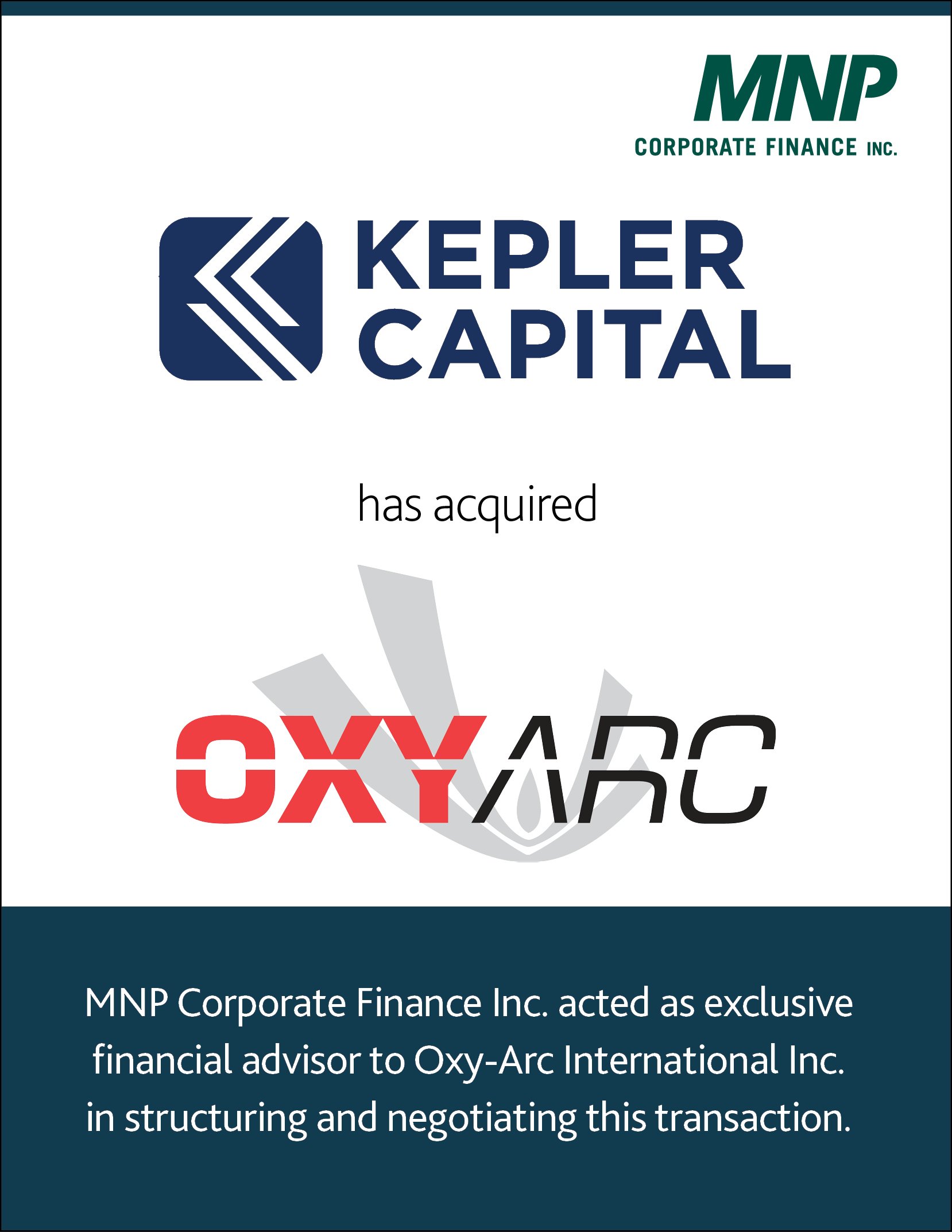 Kepler Capital has acquired Oxyarc